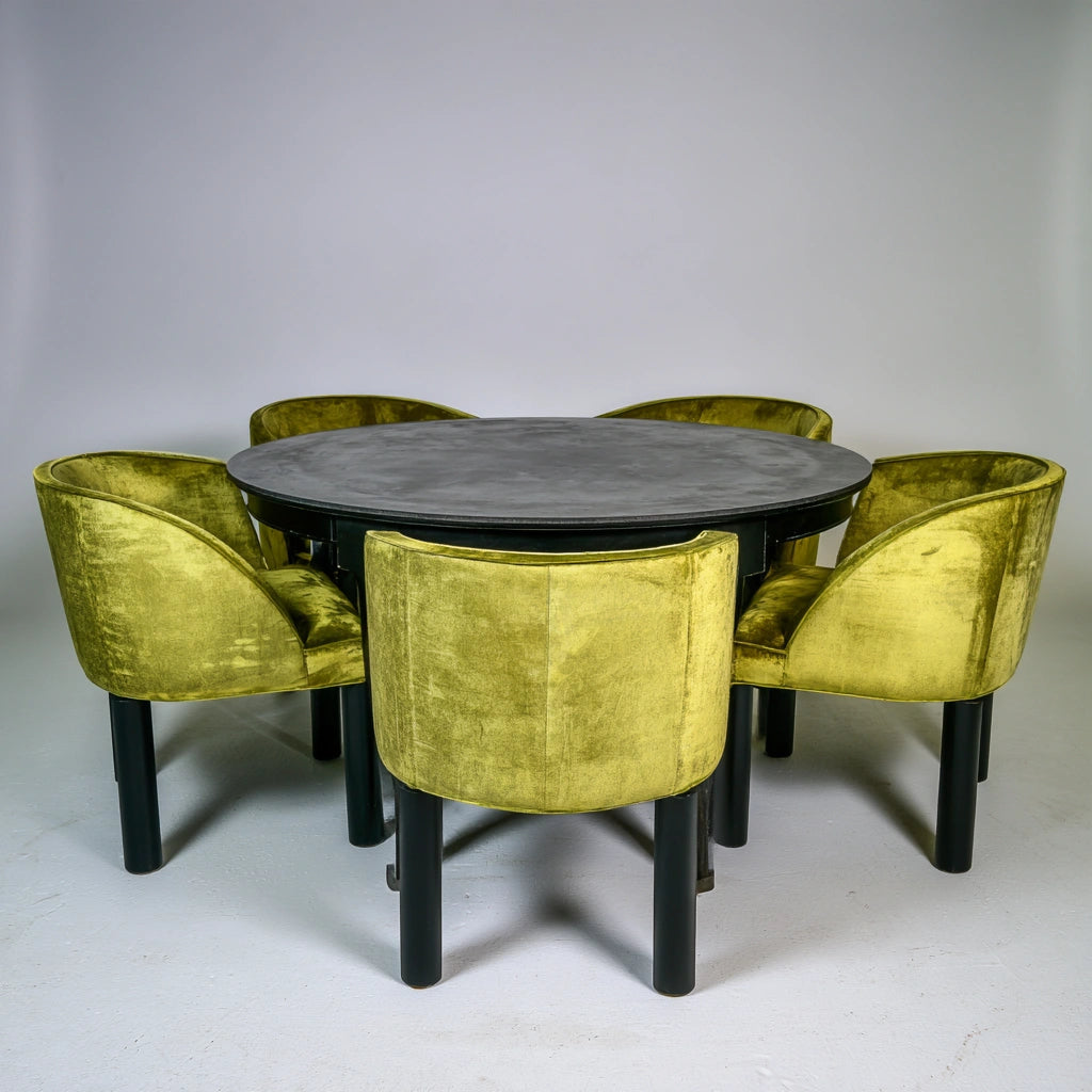 Eetkamerset met tafel en stoelen, kleur grijs