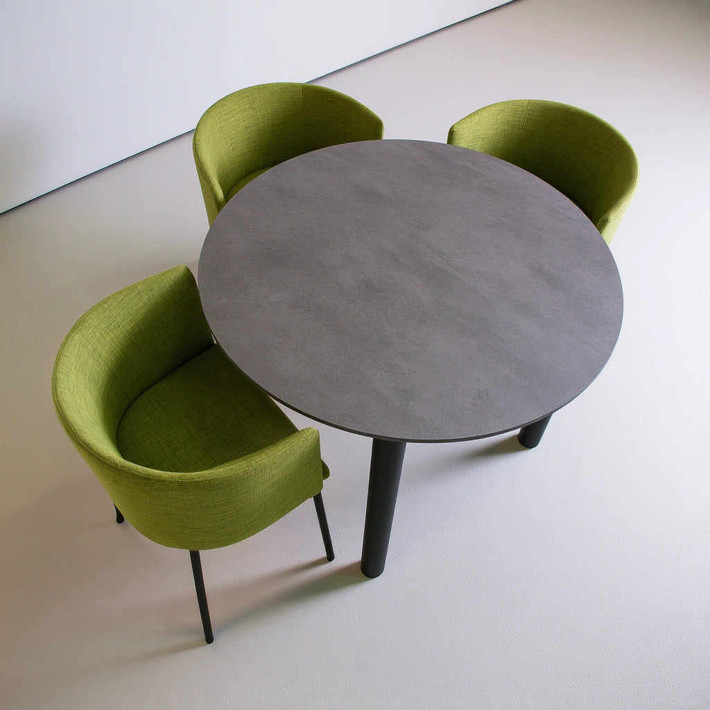 Eetkamerset met tafel en stoelen, kleur grijs