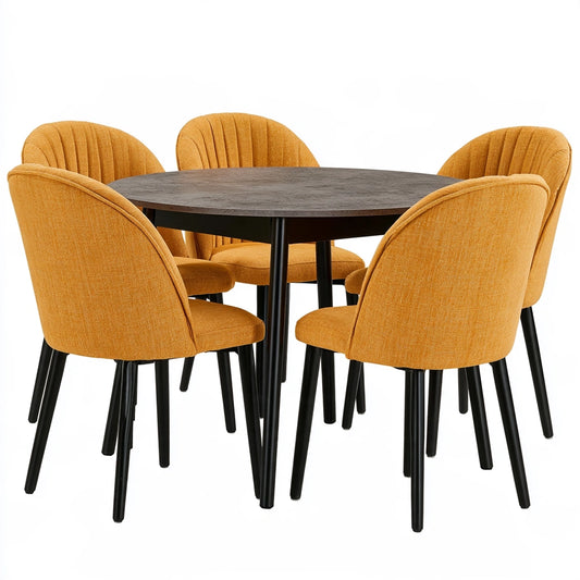 Eetkamerset met tafel en stoelen, kleur grijs